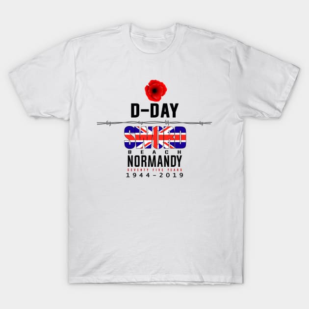 D Day Sword Beach Anniversary T-Shirt by SeattleDesignCompany